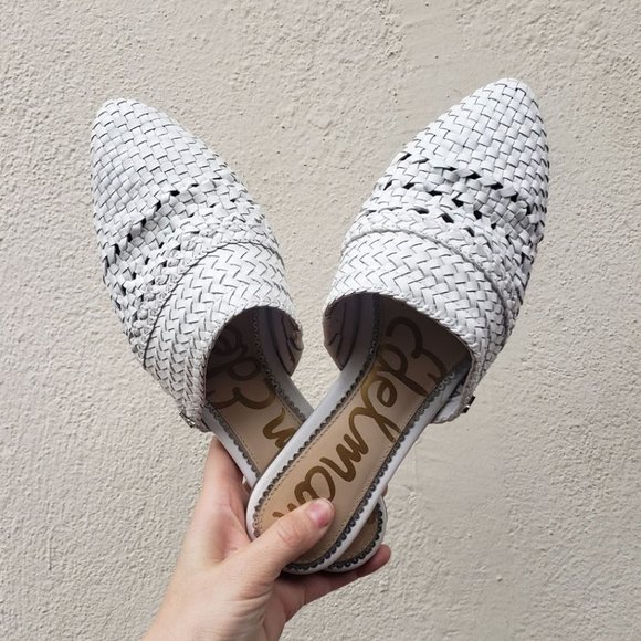 Sam Edelman Shoes - Sam Edelman White Leather Natalya Mule